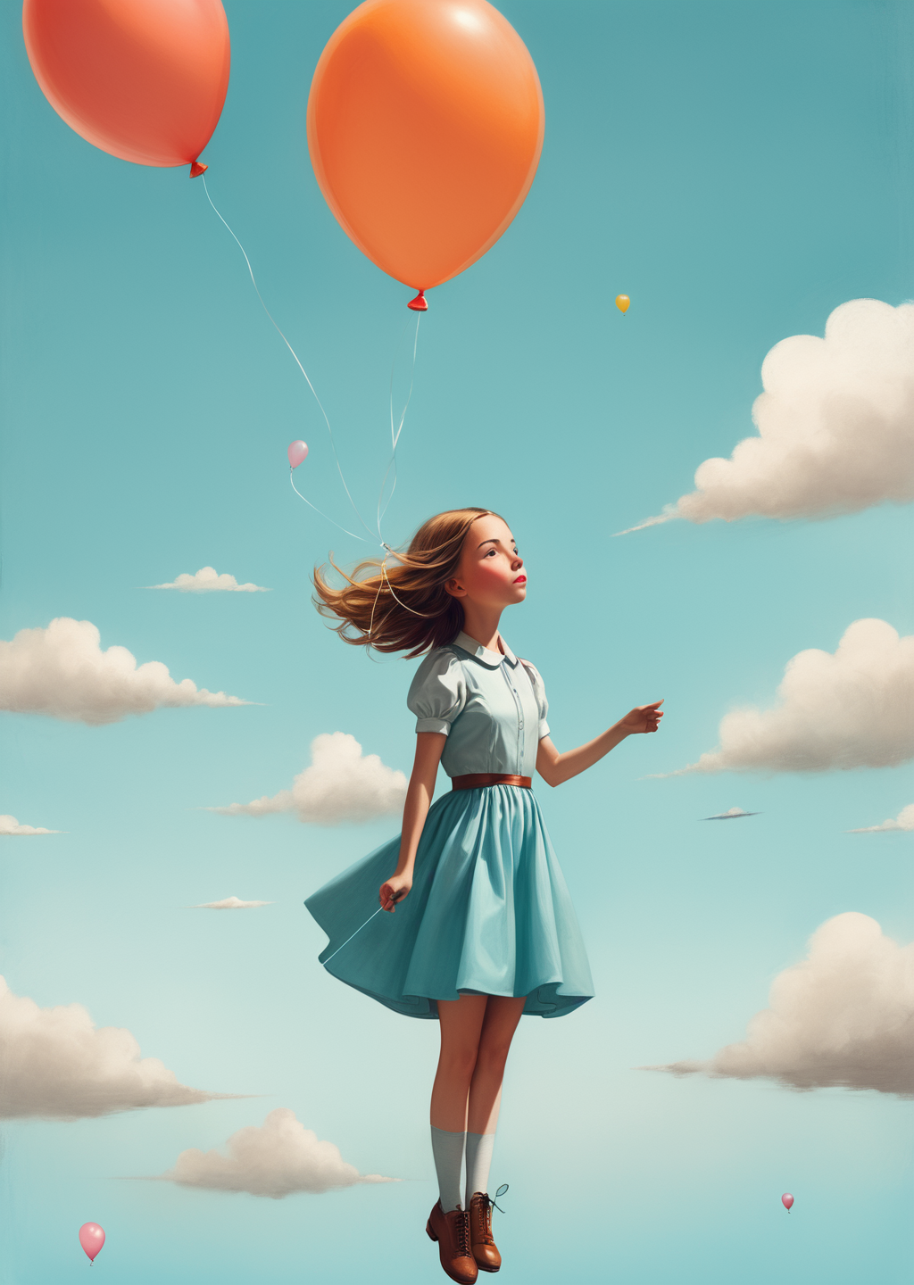 00466-2608618882-1 young woman_dutch angle _close up_floating in the sky_holding a balloon___cartoon  surreal, whimsical_ (by Oliver Jeffers).png